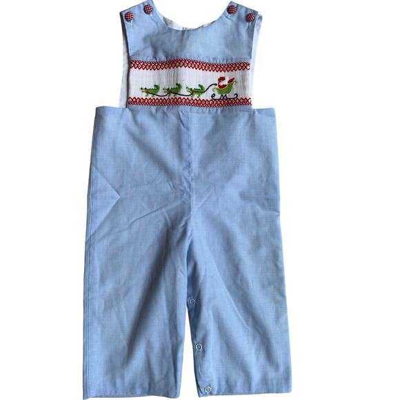 Shrimp & Grits kids Santa and alligators longalls 6mo - Picture 1 of 4